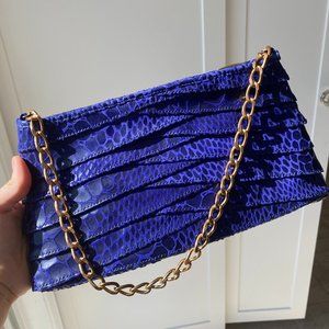 Inge Christopher Armadillo Clutch Blue Cocktail